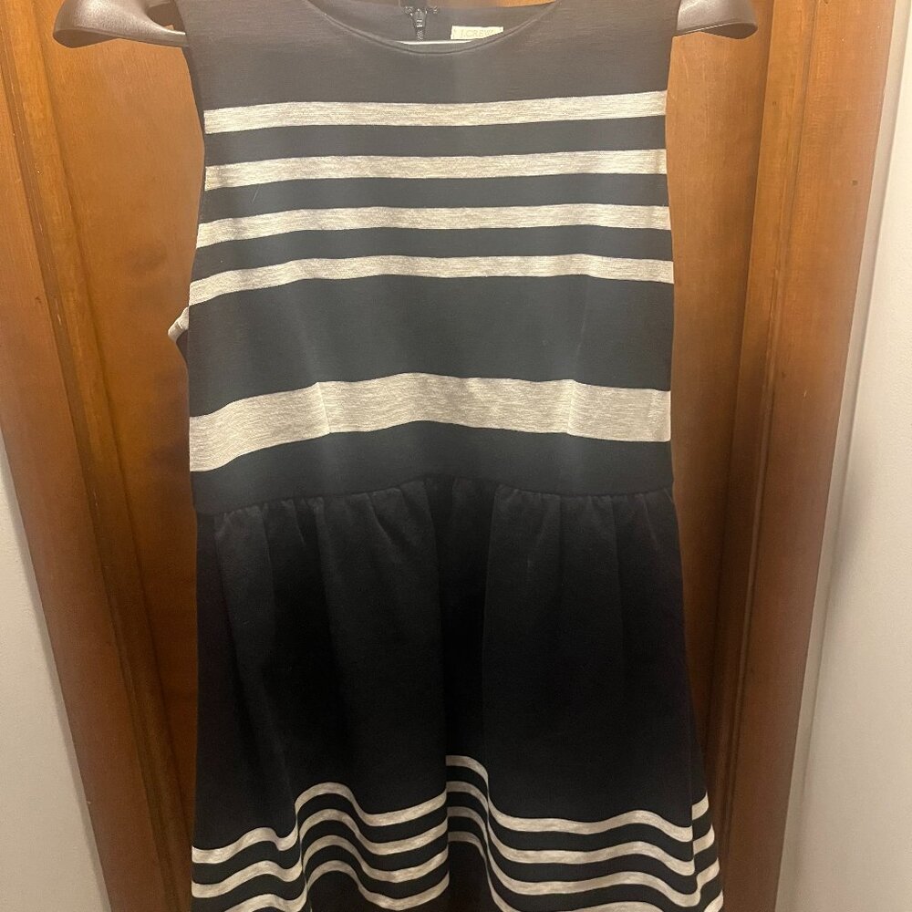 J. Crew Factory Daybreak Dress - Black and White Striped